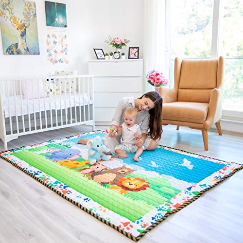 Moiré Baby 3D Paper Craft Animal Learning Baby Play Mat Extra Large 76 in. x 58 Padded ABC Crawling Carpet for Babies 3D Paper Craft Animal - Image 4